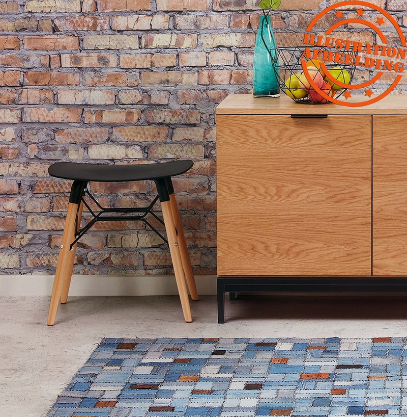 Design lage kruk 'ALADIN' zwart Scandinavische stijl - Majorr
