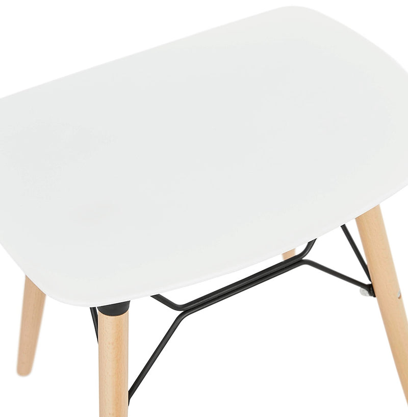 Design lage kruk 'ALADIN' wit Scandinavische stijl - Majorr