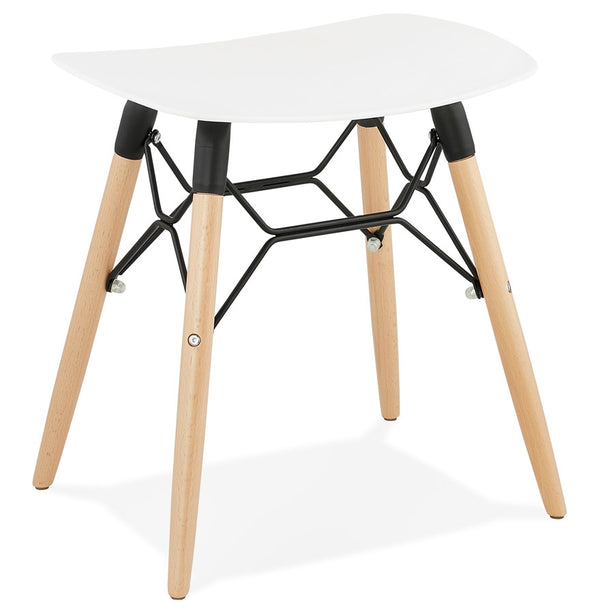 Design lage kruk 'ALADIN' wit Scandinavische stijl - Majorr