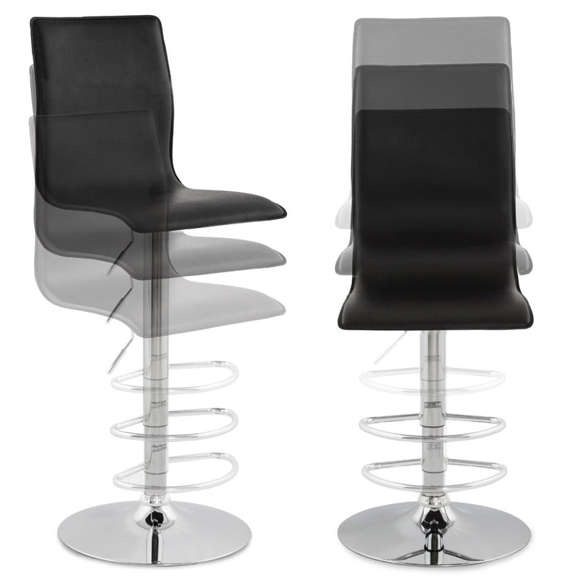 Design barkruk 'ALTO' uit zwart imitatieleder - Majorr