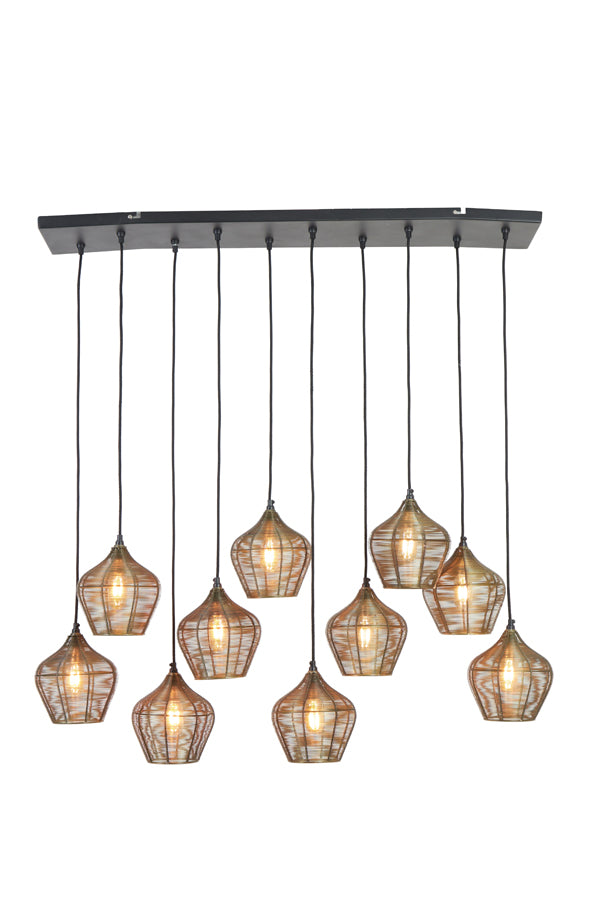 Hanglamp Alvaro - Antiek Brons - 120x25x29,5cm - 10L - Majorr