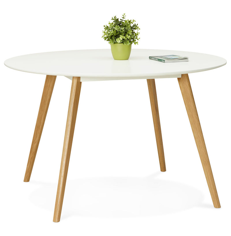 Ronde keukentafel 'AMY' wit Scandinavische stijl - Ø 120 cm - Majorr