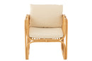 Arm Chair+Cushion Rattan/Textile Natural/White - Majorr