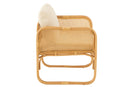 Arm Chair+Cushion Rattan/Textile Natural/White - Majorr
