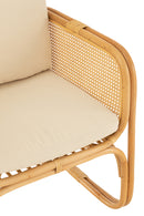 Arm Chair+Cushion Rattan/Textile Natural/White - Majorr