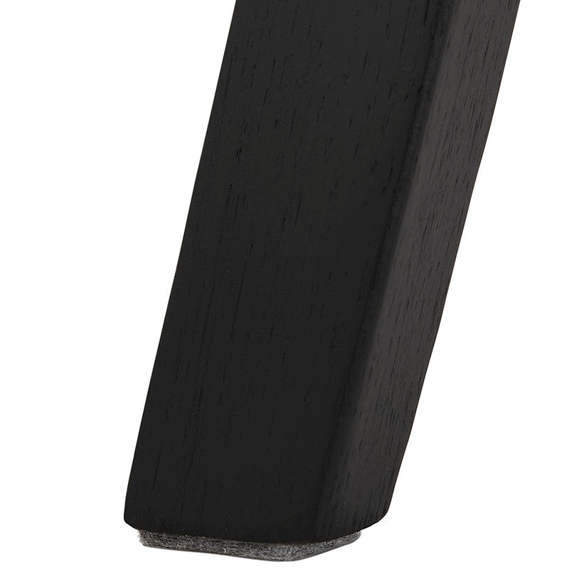 Halfhoge kruk 'ASPEN MINI' van grijze microvezel en poten van zwart hout - Majorr
