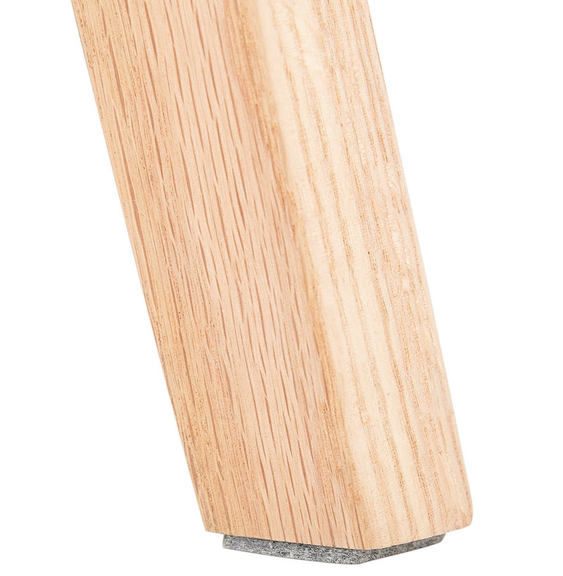 Barkruk 'ASPEN' in bruine microfiber en poten in hout met natuurlijke afwerking - Majorr