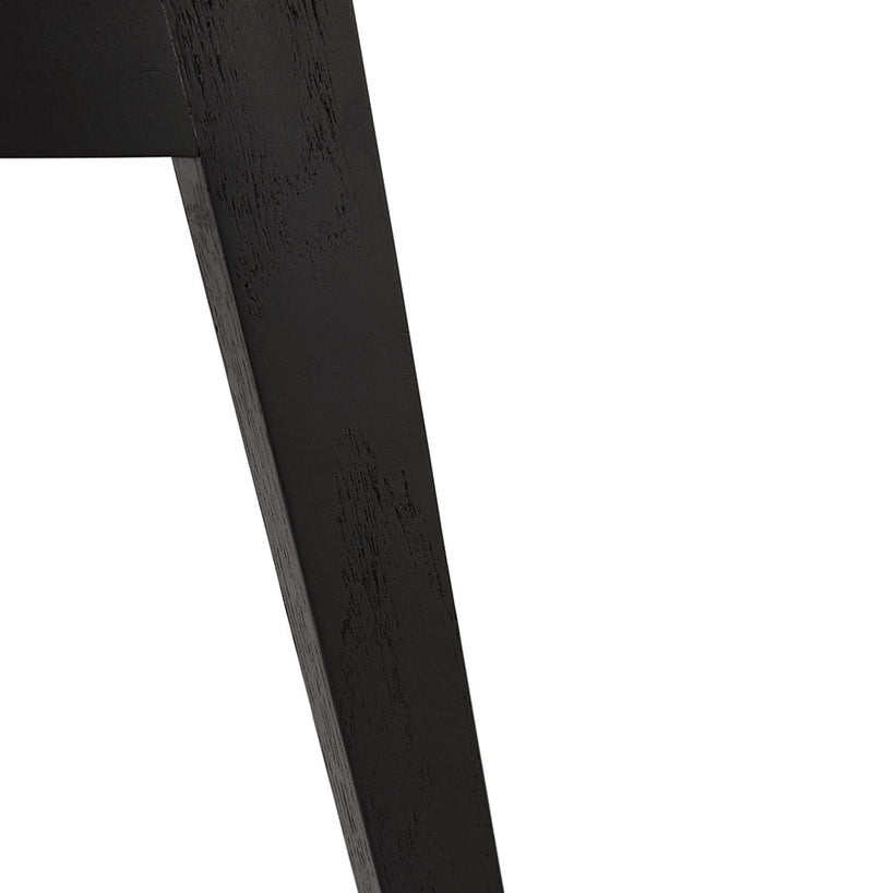 Stoel in bruine microfiber 'AXEL' met structuur in zwart hout - Majorr