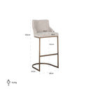 Barstoel Bolton natural renagade / brushed gold - Majorr