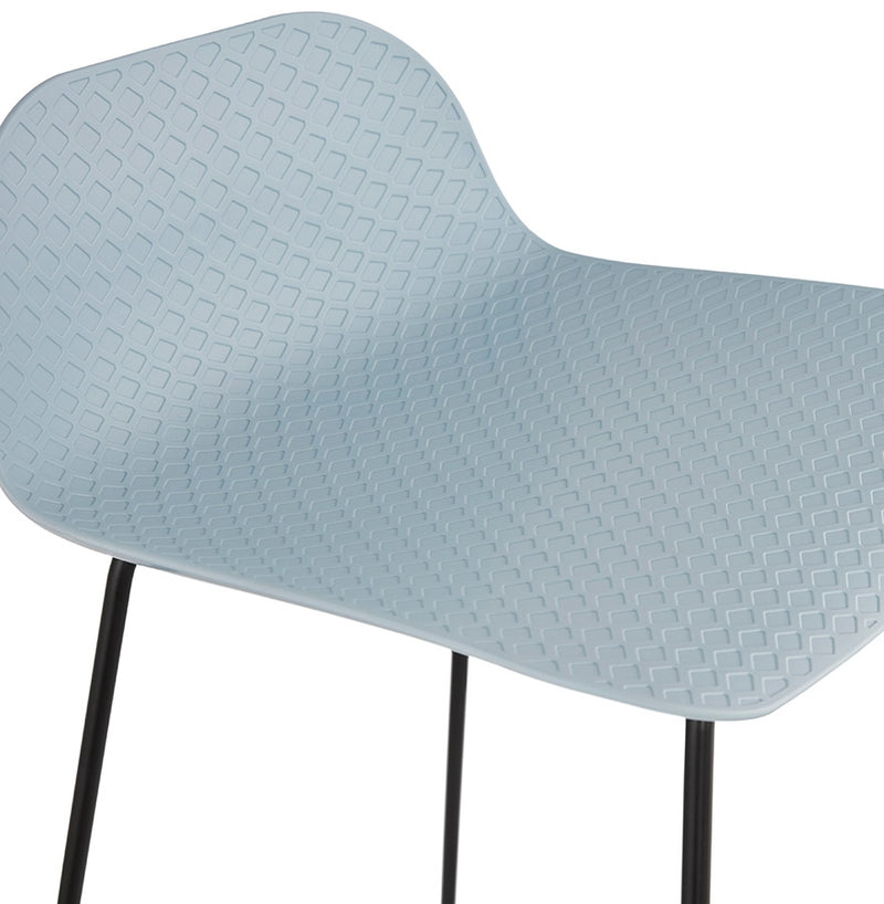 Halfhoge kruk 'BABYLOS MINI' blauw industriële stijl met zwart metalen voeten - Majorr