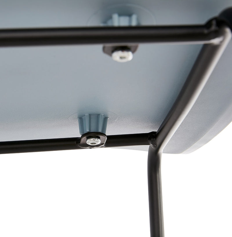 Halfhoge kruk 'BABYLOS MINI' blauw industriële stijl met zwart metalen voeten - Majorr