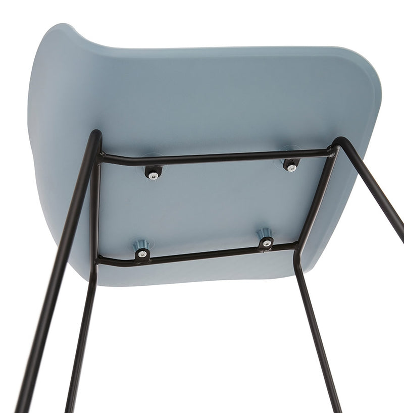 Halfhoge kruk 'BABYLOS MINI' blauw industriële stijl met zwart metalen voeten - Majorr