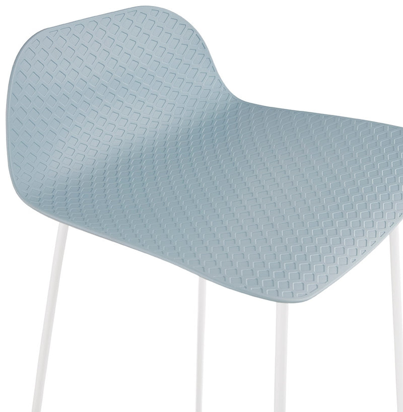 Halfhoge kruk 'BABYLOS MINI' blauw met wit metalen voeten - Majorr
