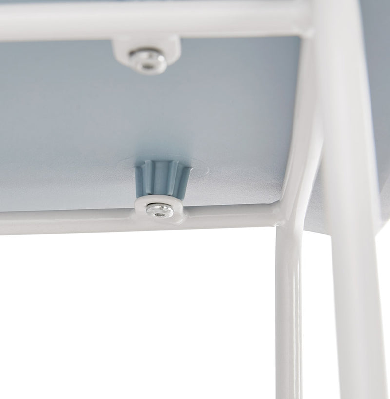 Halfhoge kruk 'BABYLOS MINI' blauw met wit metalen voeten - Majorr