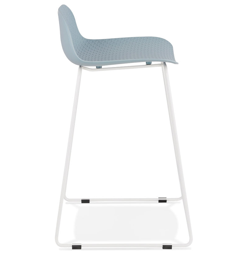 Halfhoge kruk 'BABYLOS MINI' blauw met wit metalen voeten - Majorr