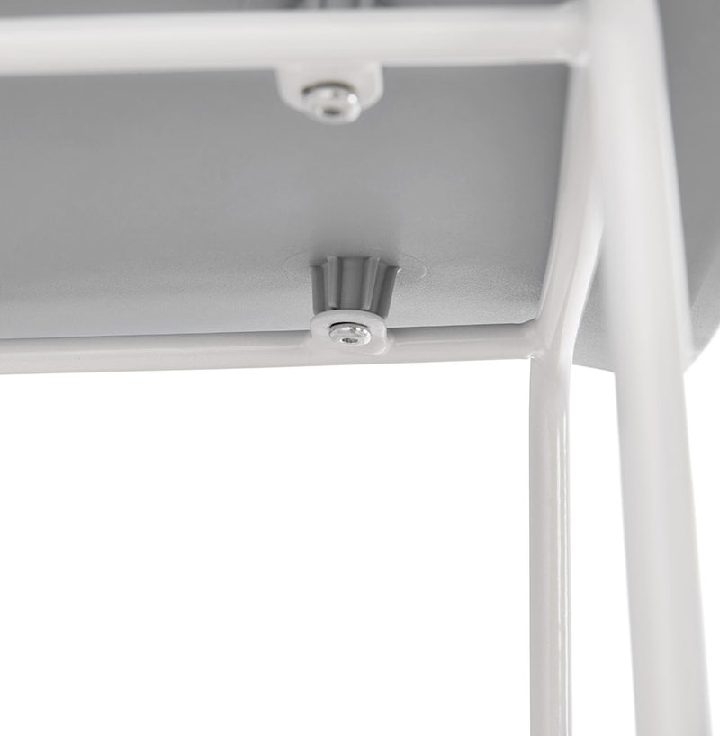 Halfhoge kruk 'BABYLOS MINI' grijs met wit metalen voeten - Majorr