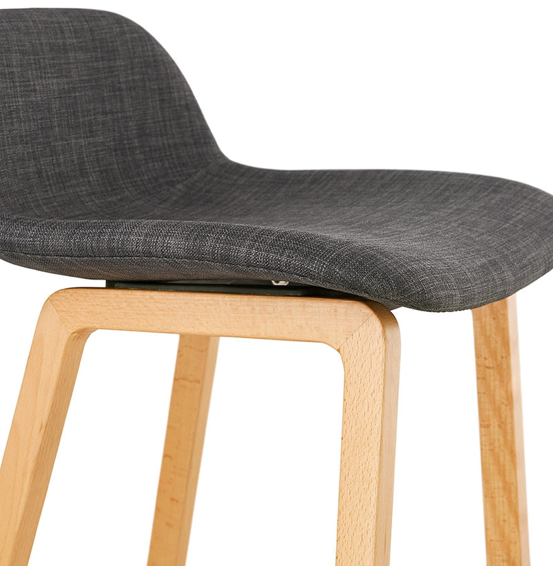 Halfhoge Scandinavische kruk 'BALTIK MINI' van grijze stof - Majorr