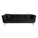 Bank Huxley Antraciet velvet / Brushed gold - Majorr