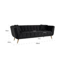 Bank Huxley Antraciet velvet / Brushed gold - Majorr