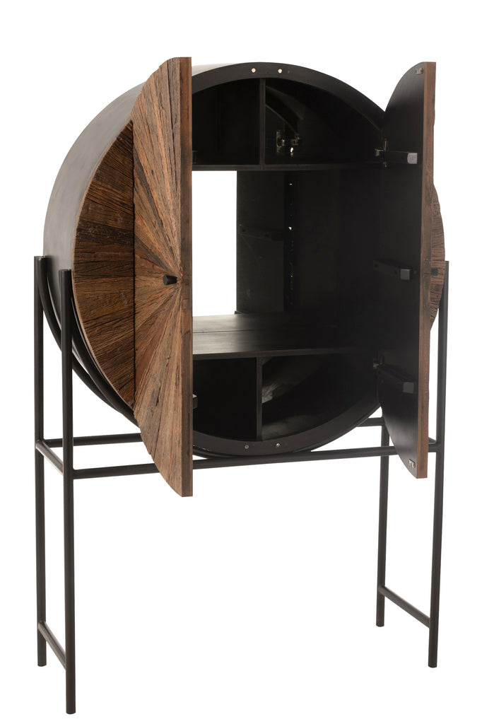 Bar Cabinet Shanil Recycled Wood/Mdf Brown/Black - Majorr