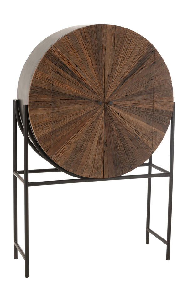 Bar Cabinet Shanil Recycled Wood/Mdf Brown/Black - Majorr