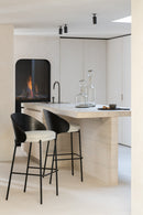 Bar Chair Lone Ply Wood/Metal Black/Grey - Majorr