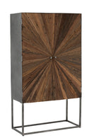 Bar Cabinet Shanil 2 Doors Wood/Iron Natural/Grey - Majorr