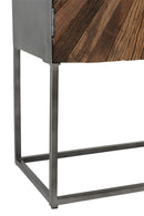 Bar Cabinet Shanil 2 Doors Wood/Iron Natural/Grey - Majorr