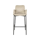 LABEL51 Barkruk Joni - Beige - Fluweel - Zithoogte 78 cm - Majorr