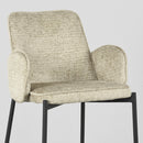 LABEL51 Barkruk Joni - Beige - Fluweel - Zithoogte 78 cm - Majorr