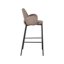 LABEL51 Barkruk Joni - Taupe - Microfiber - Zithoogte 78 cm - Majorr