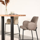 LABEL51 Barkruk Joni - Taupe - Microfiber - Zithoogte 78 cm - Majorr