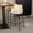 LABEL51 Barkruk Joni - Beige - Fluweel - Zithoogte 78 cm - Majorr