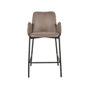 LABEL51 Barkruk Joni - Taupe - Microfiber - Zithoogte 65 cm - Majorr