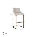 Barstoel Bolton natural renagade / brushed gold - Majorr