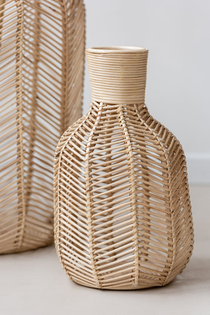 Basket Bottle Raffia Natural - Majorr