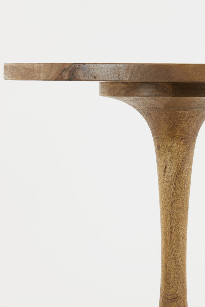 Side table 50x55 cm BICABA wood matt dark brown - Majorr