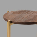 LABEL51 Bijzettafel Dox - Goud - Mangohout - Goud Onderstel - Majorr