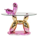 Bijzettafel Usha met glas (Pink) - Majorr