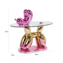 Bijzettafel Usha met glas (Pink) - Majorr