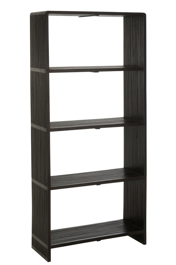 Bookcase 4 Shelves Recycle Teak Black - Majorr