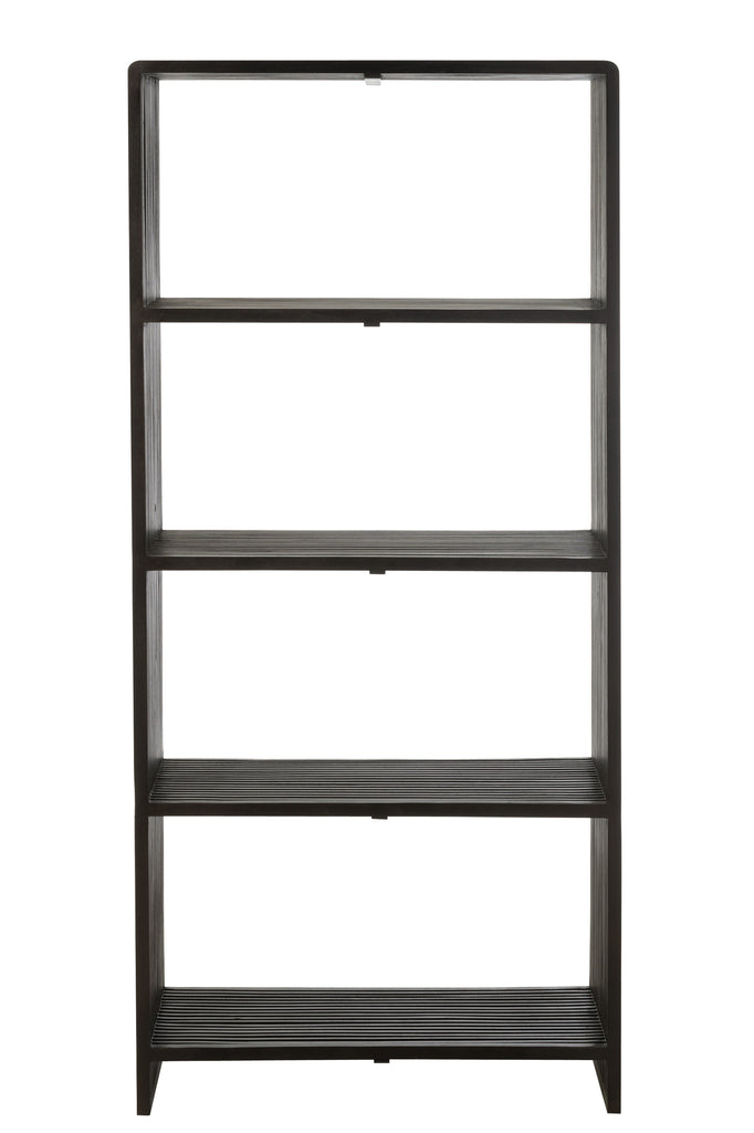 Bookcase 4 Shelves Recycle Teak Black - Majorr