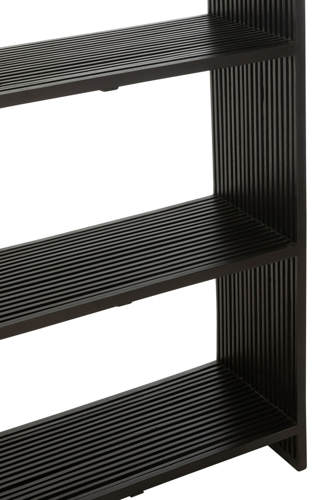 Bookcase 4 Shelves Recycle Teak Black - Majorr