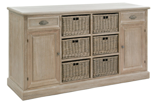 Buffet 6 Basket 2 Dr 2 D Wd Grey W - Majorr