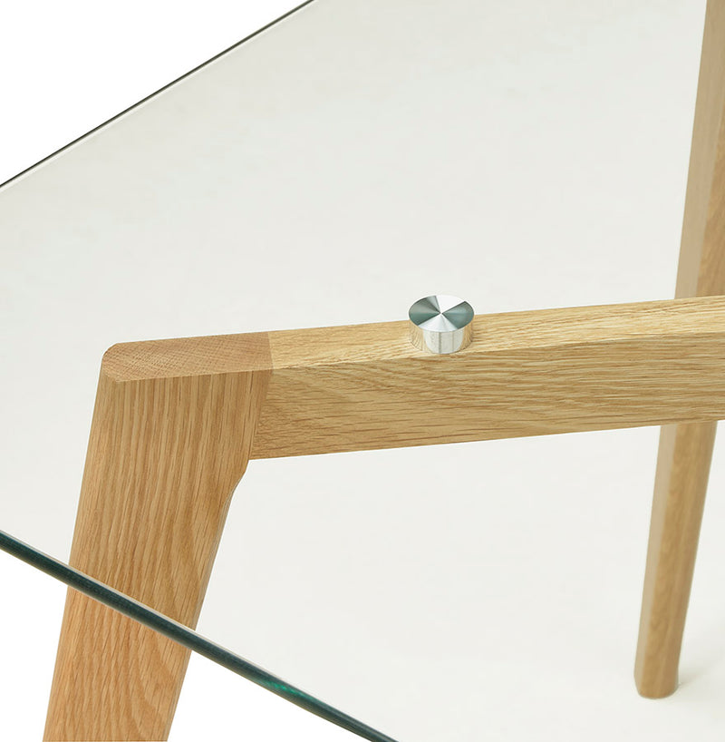 Petite table / bureau droit 'BUGY' en verre - 120x80 cm