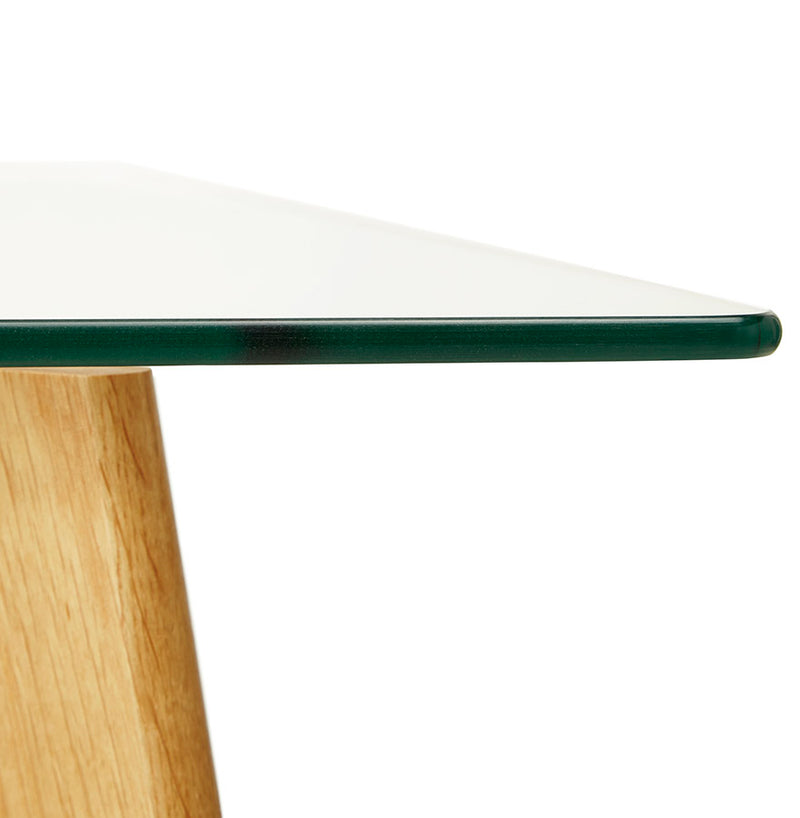 Petite table / bureau droit 'BUGY' en verre - 120x80 cm