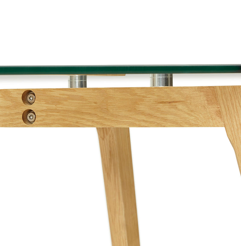 Petite table / bureau droit 'BUGY' en verre - 120x80 cm