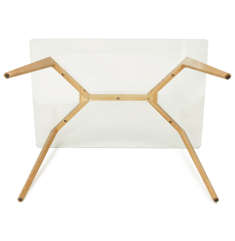 Petite table / bureau droit 'BUGY' en verre - 120x80 cm