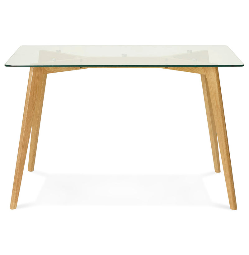 Petite table / bureau droit 'BUGY' en verre - 120x80 cm