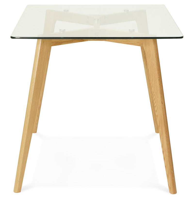 Petite table / bureau droit 'BUGY' en verre - 120x80 cm